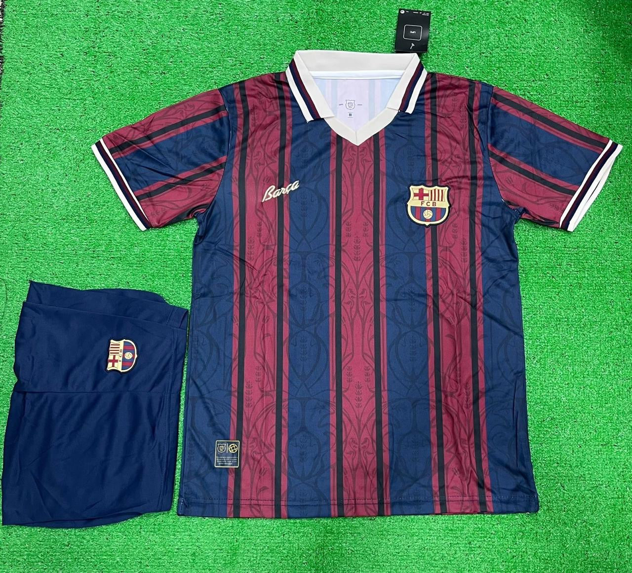 FC Barcelona anniversary 125 year Retro Inspired Home Kit Jersey & Shorts Set