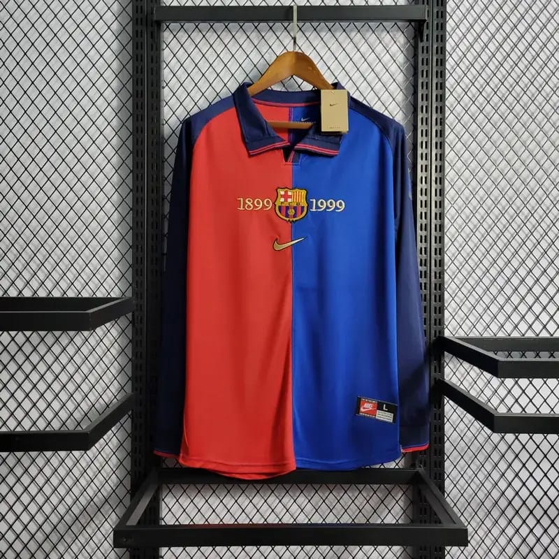 FC Barcelona 1899–1999 Retro Anniversary Jersey | Premium Quality | Long Sleeve | Nike Edition